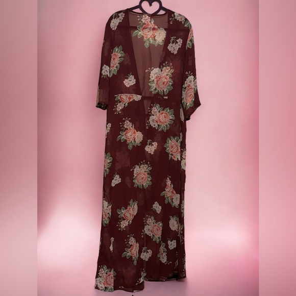 - Beautiful Floor Length Coverup Great Colors for Fall - Picture 3 of 4